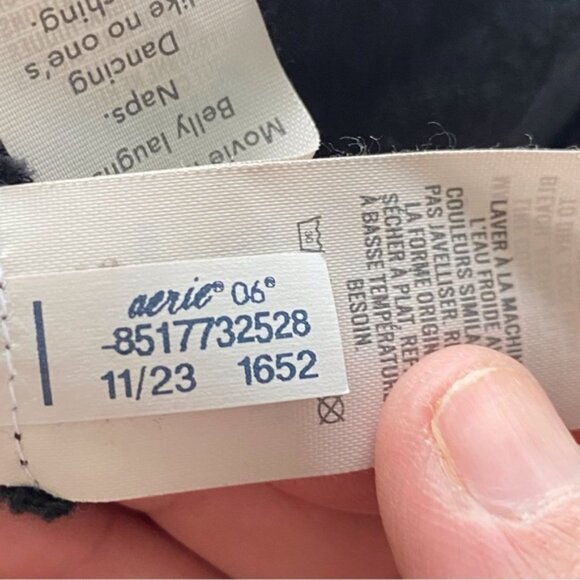 Aerie 2023 Love Of Linen Blend Mini Dress Woman Large Black Pockets Smocking - Picture 12 of 16